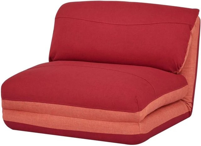 MCW Schlafsessel E68 Funktionssessel als Klappsessel und Schlafsofa in Orange/Dunkelrot mit Stoffbezug, B/T/H: 75 x 60 x 29 cm - Bild 1