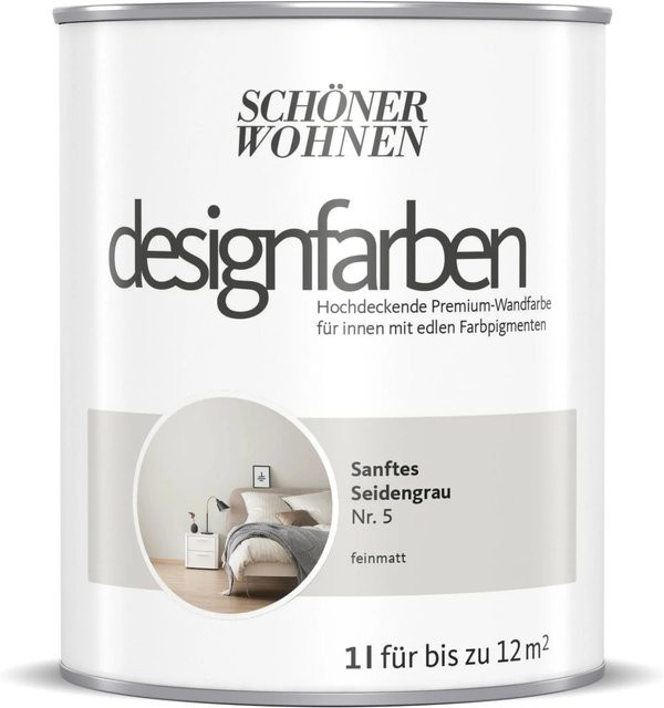 Schöner Wohnen Designfarbe Sanftes Seidengrau in Holzoptik, konservierungsmittelfrei - Bild 1