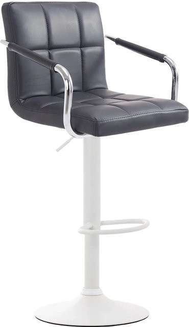 DELUKE Barhocker MINOR Höhenverstellbarer Barstuhl aus Kunstleder in Schwarz mit Lehne und 360 Grad Drehbarkeit, B/T/H: 54 x 46 x 91 cm - Bild 1