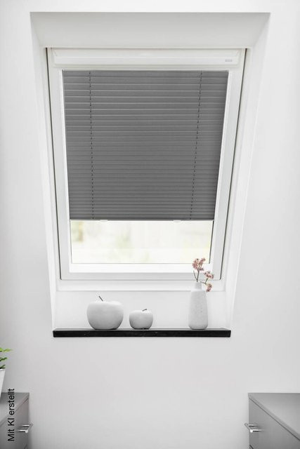 Lichtblick Dachfensterplissee grau, semi-transparent, Breite: 59,3 cm, Höhe: 100 cm - Bild 1
