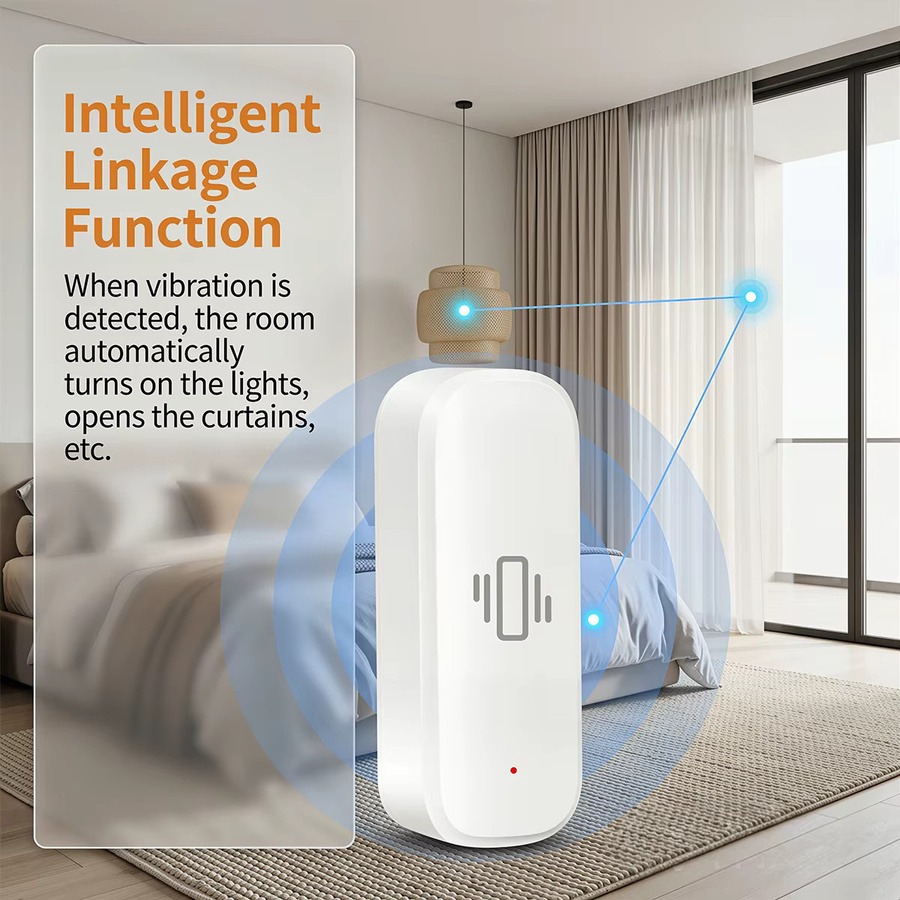 Tuya Zigbee Vibrationssensor mit XYZ-Achsen-Neigungserkennung für Echtzeit-Bewegungs- und Erschütterungsalarm, Sicherheitsschutz für Tresor, Tür und Fenster in Weiß oder Grau - Bild 6