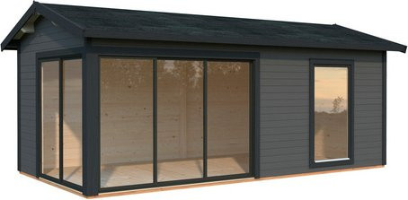 PALMAKO Gartenhaus Amanda aus Fichtenholz in Grau mit Satteldach und Fußboden, B/T/H: 639 x 340 x 280 cm - Bild 1