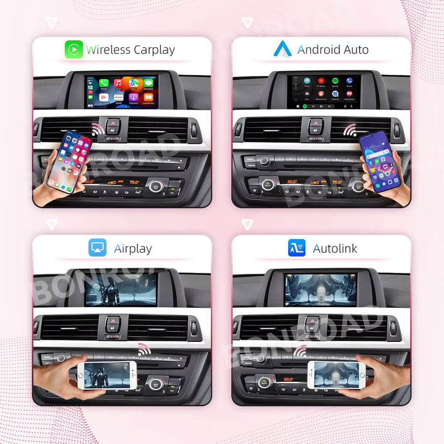 Bonroad Drahtloses CarPlay und Android Auto Modul für BMW NBT Evo Systeme mit Bluetooth und Mirror Link in Schwarz - Bild 3