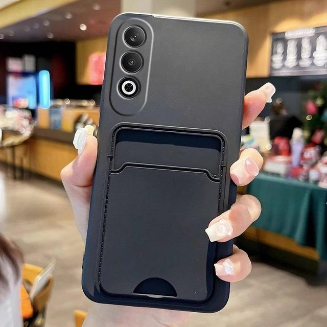 Silikon Handyhülle mit Kartensteckplatz für OnePlus Nord 4 CE 4 ACE Ultra Racing Pro in Schwarz - Bild 1
