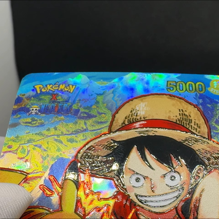 Bandai One Piece TCG Luffy X Pikachu Leader-Karte, Folien-Texturkarte, Englisch - Bild 3
