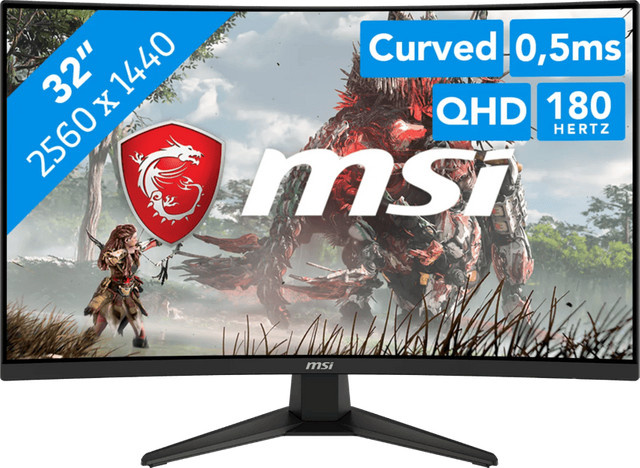 MSI MAG 321CQFDE E18 Gaming-Monitor, 81,3 cm (32 Zoll), gebogen, WQHD 2560 x 1440, 180 Hz, Rapid VA, Schwarz - Bild 2