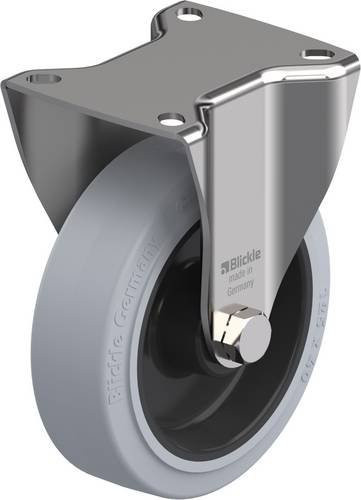Blickle Bockrolle 758403 BKX-POEV 125XR-1-SG in Schwarz und Grau aus Edelstahl mit Schraubbefestigung und 125 mm Rad-Durchmesser für eine Tragfähigkeit von max. 250 kg - Bild 1