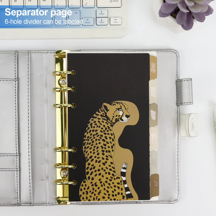 Coliky A6 Leopard Index-Separator aus Papier für Notebooks und Loseblattbücher, Mehrfarbig - Bild 4