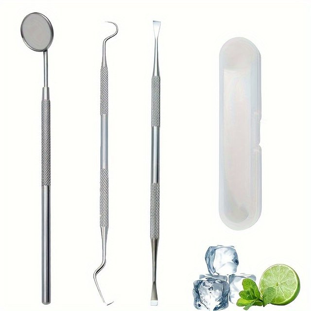 YJYIBEI Zahnstocher-Set aus Edelstahl, Silber, Unisex - Bild 1