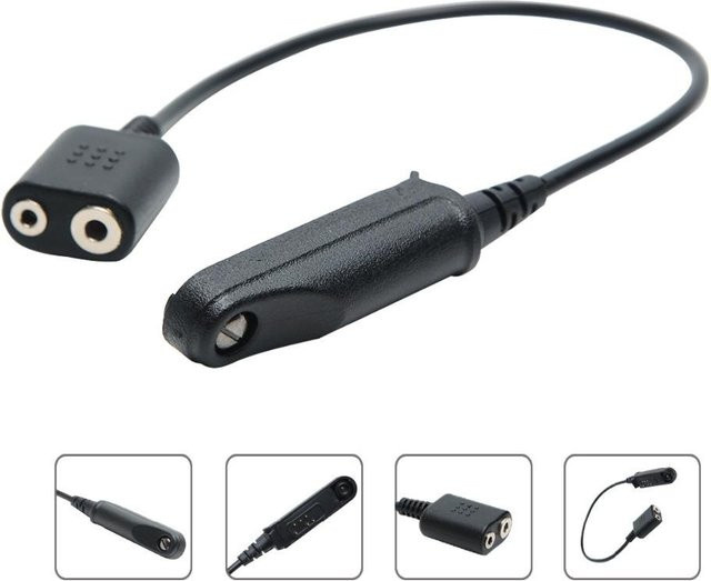 Baofeng Adapterkabel für UV-9R Plus UV-XR Wasserdicht auf 2-Pin, kompatibel mit UV-5R UV-82 UV-S9 Walkie-Talkie Headset Lautsprechermikrofon, Schwarz - Bild 1