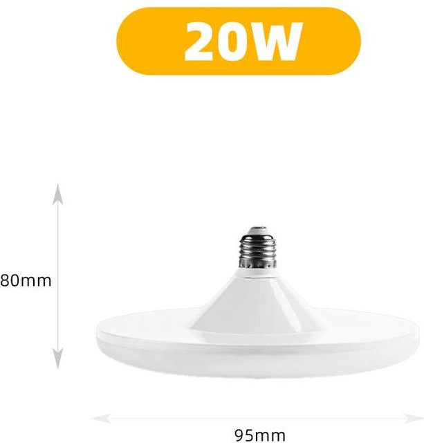 Meiteai-Home UFO LED-Deckenleuchte E27, superhelle Globus-Lampe in Weiß mit kühlem Weiß, ideal für Werkstatt, Schulungsort und Zimmer - Bild 1
