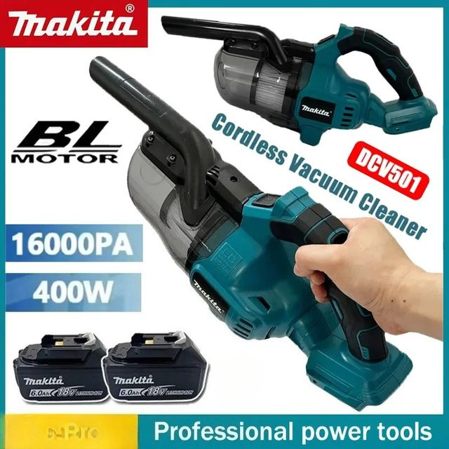 Makita Akku-Staubsauger mit LED-Beleuchtung, kabelloses und beutelloses Reinigungsgerät für Haushalt, Industrie und Bauwesen - Bild 1