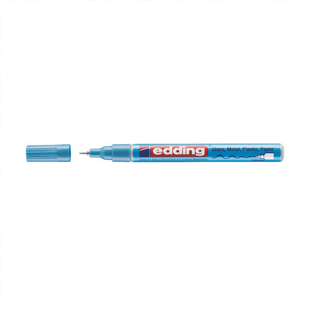 edding 780 Glanzlackmarker Permanent mit Bullet-Spitze in Hellblau Metallic - Bild 1