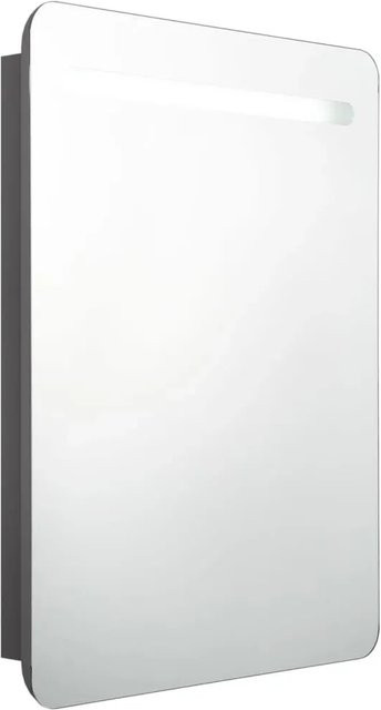 vidaXL LED-Bad-Spiegelschrank Grau mit integrierter Beleuchtung und Soft-Close-Türen, B/T/H: 60 x 11 x 80 cm - Bild 1
