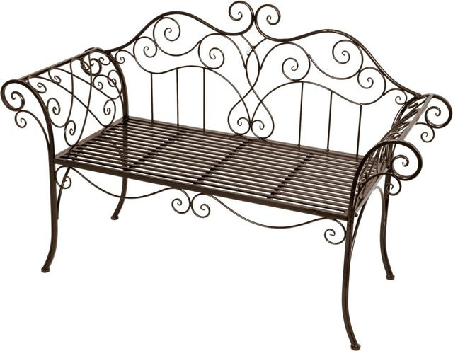 Garden Pleasure Gartenbank Selene aus Stahl in Braun mit Ornamenten im Jugendstil, B/H/T: 143 x 92,5 x 51 cm - Bild 1