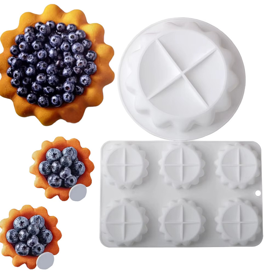 Meibum Silikonform Blumenblatt für Torte und Dessert, Weiß, Durchmesser: 15,2 cm - Bild 2