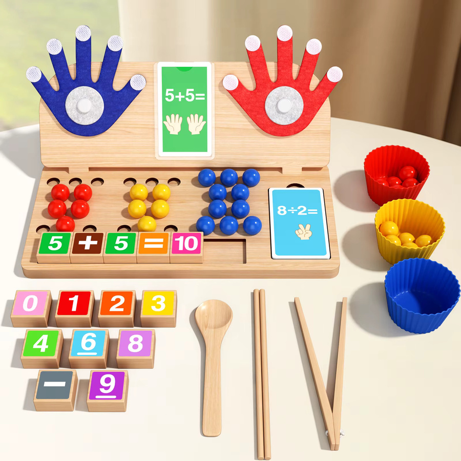 Dusan Wood Montessori-Perlen Mathematik-Lernspielzeug, Holz, Bunt / Mehrfarbig - Bild 3