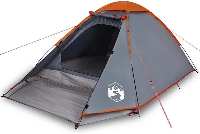 vidaXL Kuppel-Campingzelt für 4 Personen in Grau und Orange, wasserdicht, Artikelnummer 94771 - Bild 1