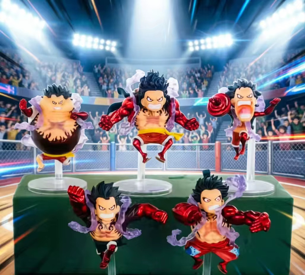 Bandai One Piece Gear 4 Luffy Actionfigur, 5-teiliges Set, Q-Version Anime - Bild 4