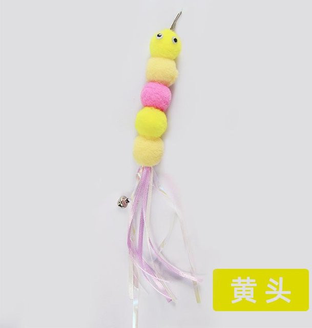 Yiran Furniture Katzenfeder Spielzeug Zubehör, Falscher Schmetterling, Wurm, mit Glocke, Schaumstoffball - Bild 1