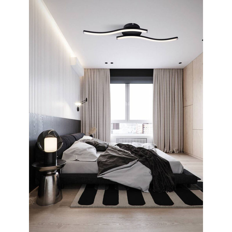 POCOline Deckenleuchte Berwin in Schwarz aus Metall mit LED und 2 Brennstellen, B/H/T: 56 x 7 x 12 cm - Bild 2