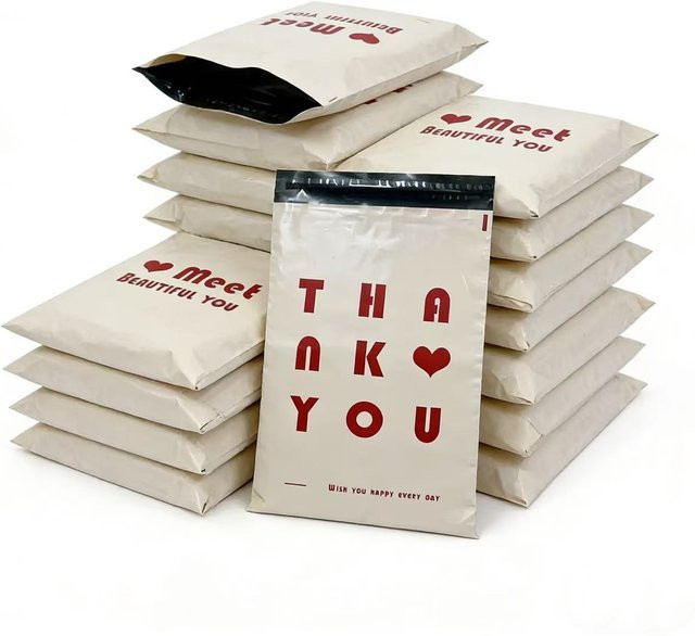 20 Stück INPLUSTOP Versandtaschen aus Kraftpapier in Beige, selbstklebende Express-Verpackungstaschen für Kleidung und Spielzeug - Bild 1
