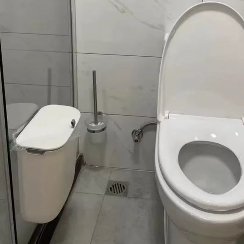 MOZHOU Badezimmer-Mülleimer mit Deckel zur Wandmontage, Weiß, 7 l oder 9 l - Bild 2