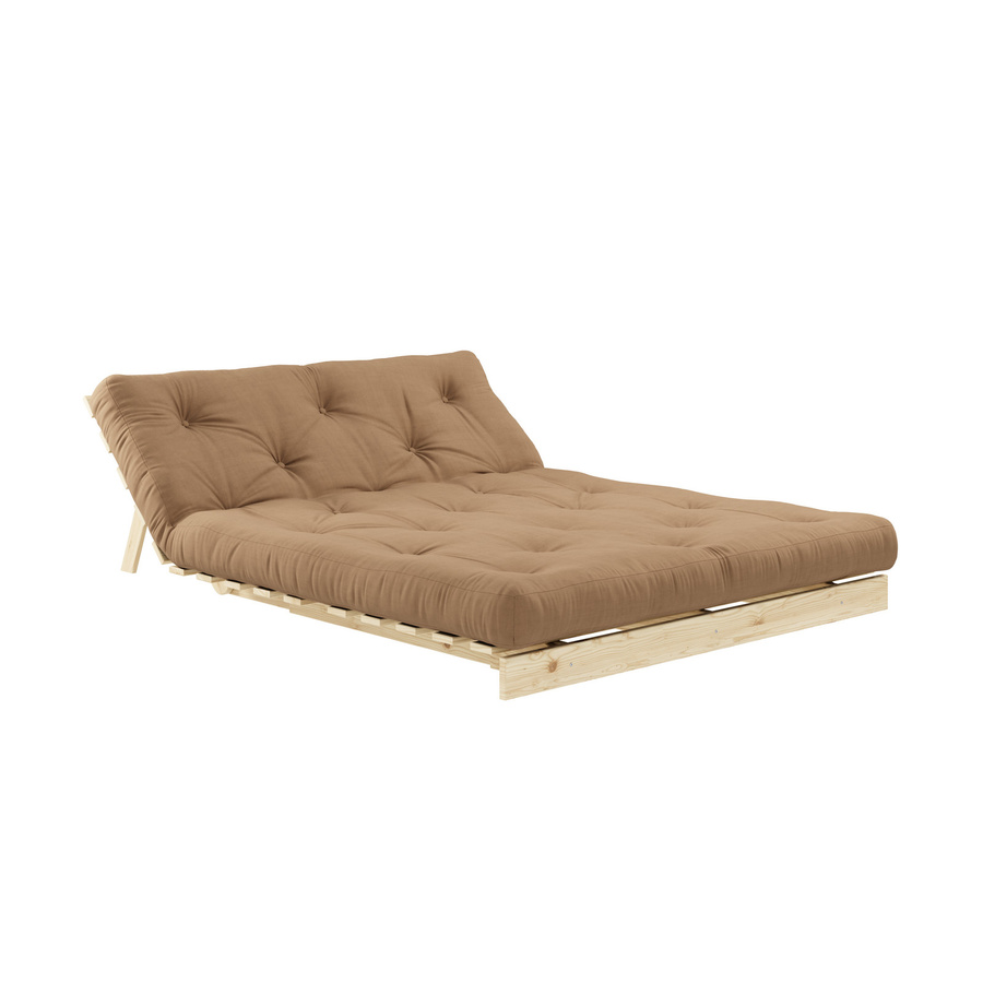 Karup Roots 140 Schlafsofa in Braun mit verstellbarer Kopfstütze und Holzgestell - Bild 2