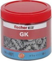 Fischer Gipskartondübel GK aus Nylon, 22 mm, Dose mit 100 Stück, grün/grau - Bild 1