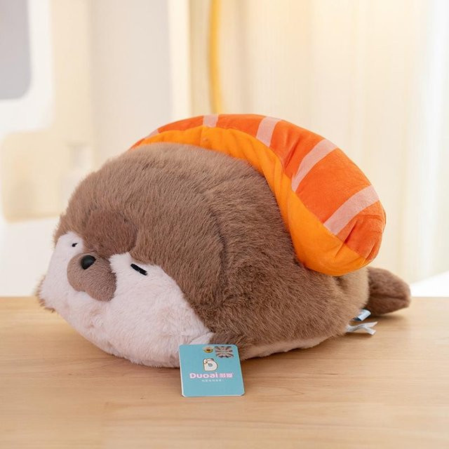 Kidsly Sushi-Siegel-Plüschtier, Meeresotter, braun, 40 cm, ab 14 Jahren - Bild 1