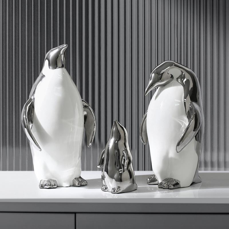 Silver Family Keramik-Pinguin Dekofigur in Silber - Bild 4