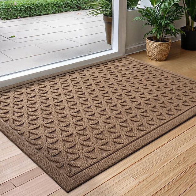 Rutschfeste Fußmatte von Lodestar aus Polyester und Gummi in Braun, B/B: 45 x 75 cm - Bild 1