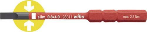 Wiha SlimBit Electric Schlitz-Bit 3x75mm VDE isoliert in Rot - Bild 1