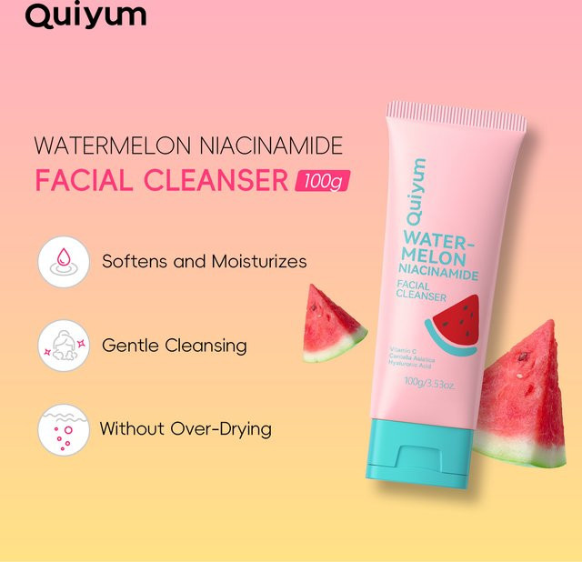 Quiyum Gesichtsreiniger mit Niacinamid, Vitamin C & Hyaluronsäure, 100g - Bild 1