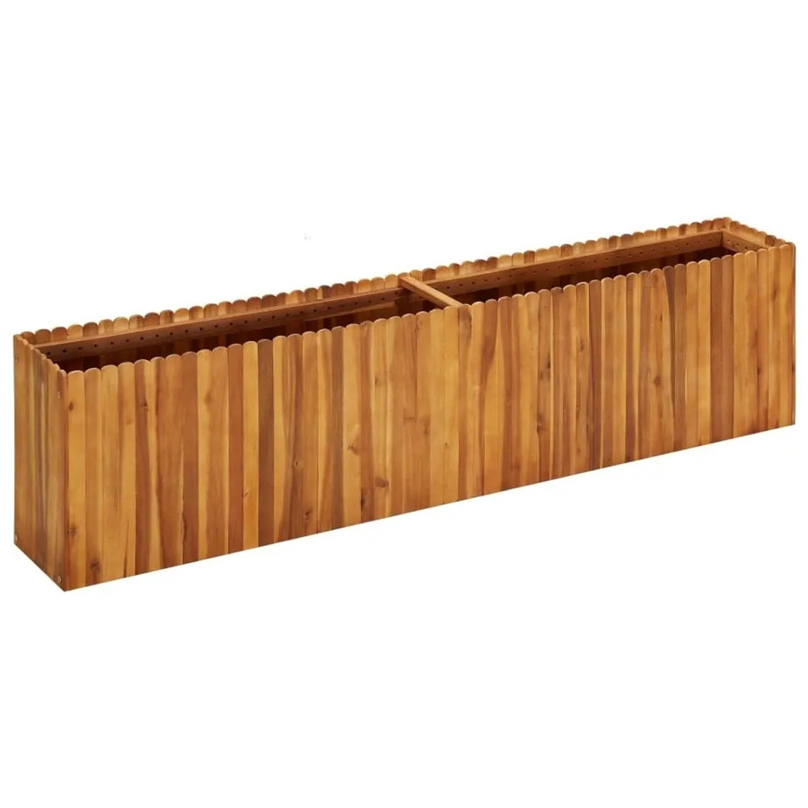 DELUKE Hochbeet JONA aus Akazienholz in Braun-antik, B/T/H: 200 x 30 x 50 cm - Bild 2