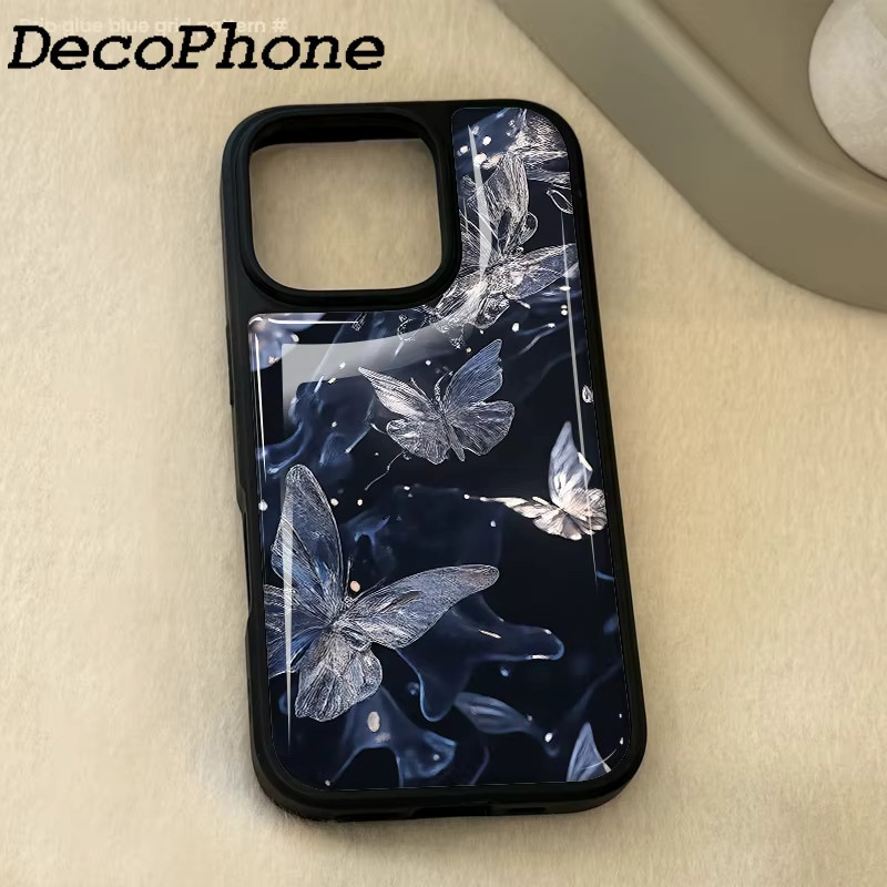 DecoPhone Sturzresistente iPhone Handyhülle mit galvanisiertem Schmetterlings-Epoxy-Design für iPhone 11 bis iPhone 16 Pro Max AIR PLUS - Bild 3
