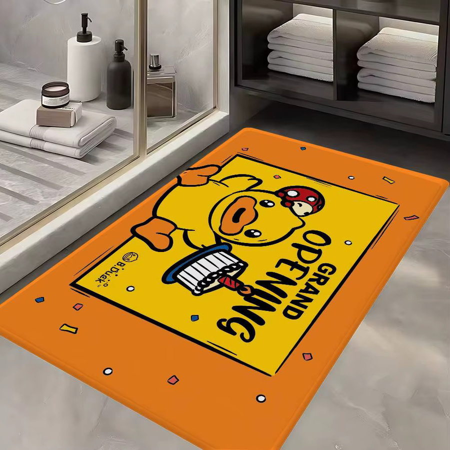 B-B D-Duck Bodenteppich im nordischen Stil mit Tier-Motiv in Orange, rechteckige Dekormatte für Badezimmer und Schlafzimmer - Bild 3