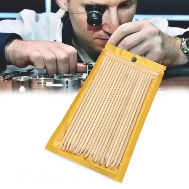 Uhr Reparatur Reinigung Stick, Massivholz, Weide Holz, 20 Stück - Bild 1
