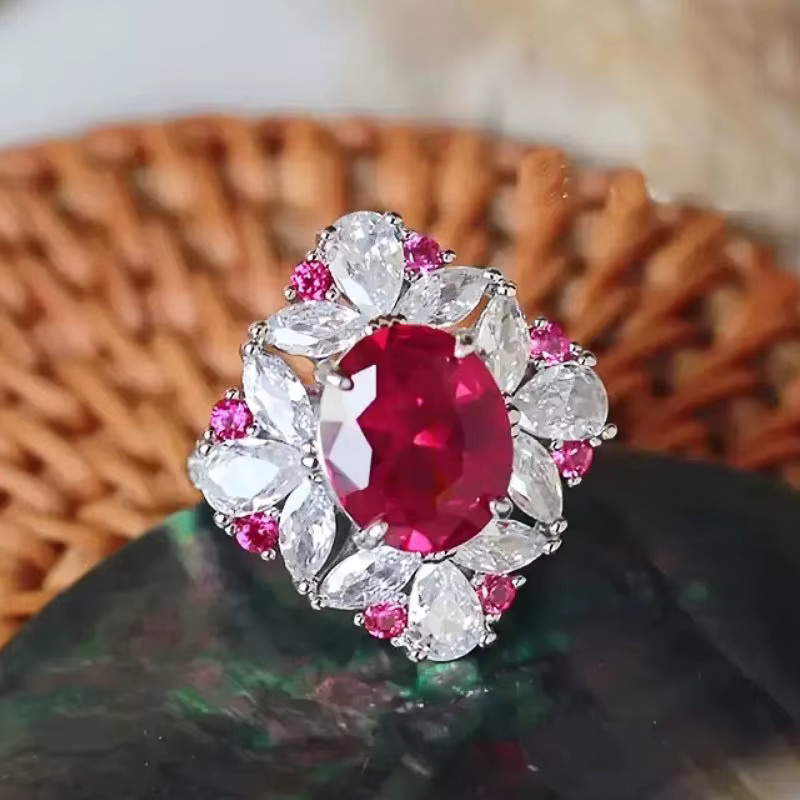 Huitan Ring, roter Zirkonia, Damen - Bild 3
