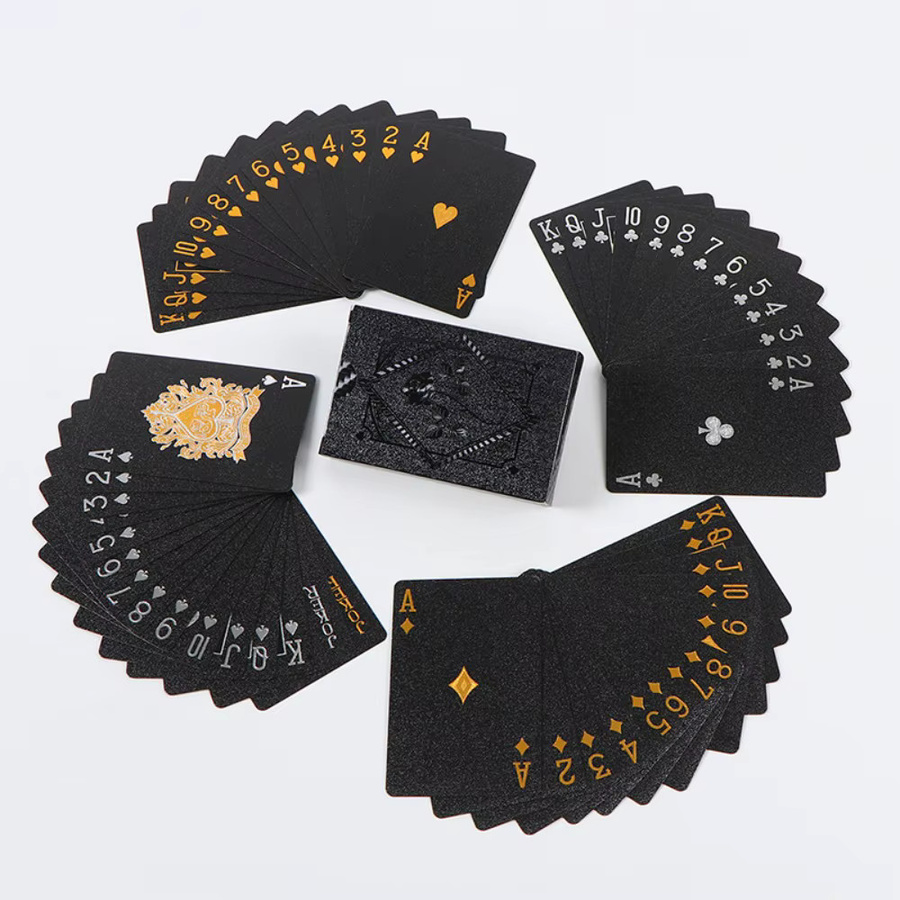 Black Rose Spielkarten-Set, wasserdichtes Poker-Deck, Schwarz - Bild 6