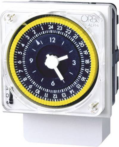 ORBIS Zeitschaltuhr ALPHA D OB270023 für Hutschiene, mechanisch, 230 V/AC, Tagesprogramm, Weiß - Bild 1