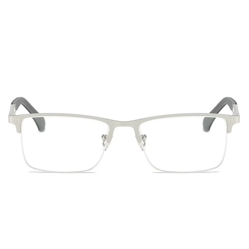 Halbrahmen Korrektionsbrille, Metall, rechteckig, silber, Herren - Bild 2