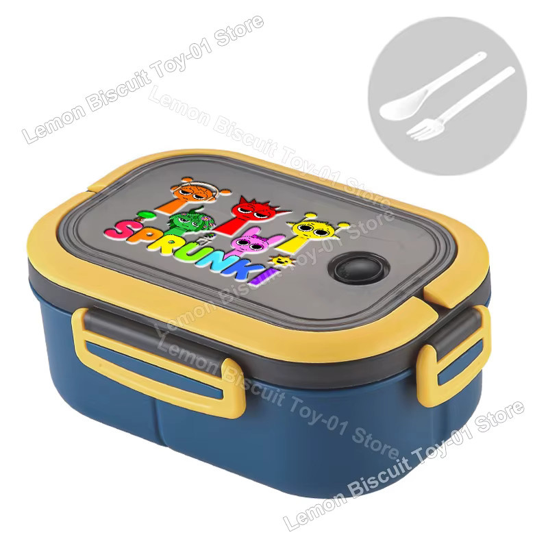 Sprunkis Serie Obst-Bento-Schale von Bandai, mikrowellengeeignete Lunchbox mit Besteck in Mehrfarbig - Bild 2