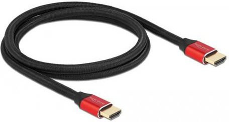 Delock HDMI Anschlusskabel 8K UHD Schwarz Rot, 1 m, mit eARC und vergoldeten Steckkontakten - Bild 1