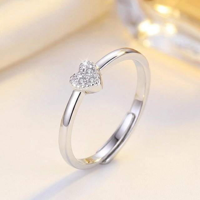 BJXMOSO Ring, 925 Silber, Herz-Design, Zirkonia, Damen - Bild 1
