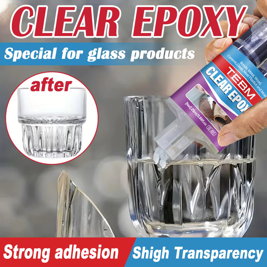TEBM Transparenter Epoxidharz-AB-Kleber mit 5-Minuten-Härtungszeit für Metall, Kunststoff, Keramik, Glas, Gummi, Holz, Stein und Schmuck - Bild 4