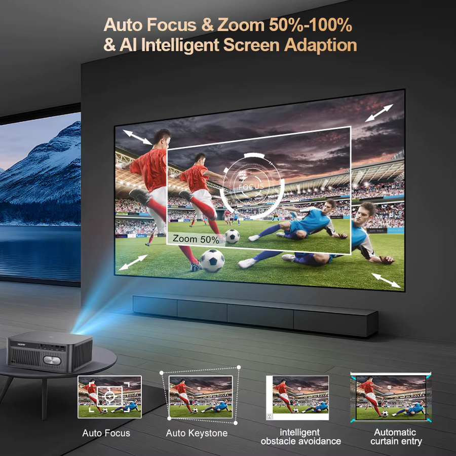 ThundeaL TD98Pro Tragbarer Projektor mit 2K 4K Full HD Unterstützung, WiFi und Android, Schwarz - Bild 4