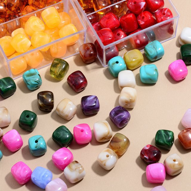 UHBINYCA Perlen Acryl, Retro, Zweifarbig, 16x15 mm - Bild 1