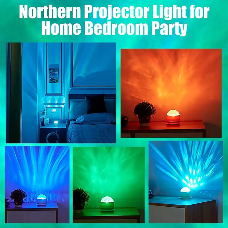 VENUSWING Aurora Borealis Sternenhimmel-Projektor mit Fernbedienung, rotierendes LED-Galaxie-Nachtlicht in Weiß mit 16 farbwechselnden Lichteffekten und USB-Anschluss - Bild 5