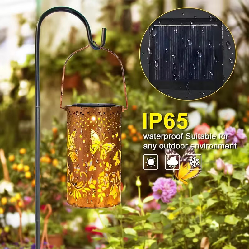 Solar LED Schmetterling Gartenlaterne zur Aufhängung als dekorative Outdoor-Leuchte für Garten und Landschaft - Bild 4